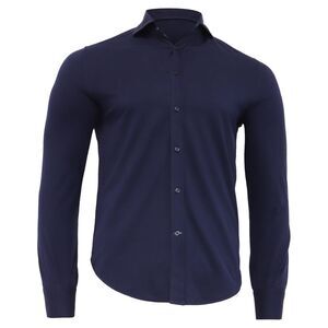 Brunello Cucinelli Button Down Shirt in Navy Blue Cotton